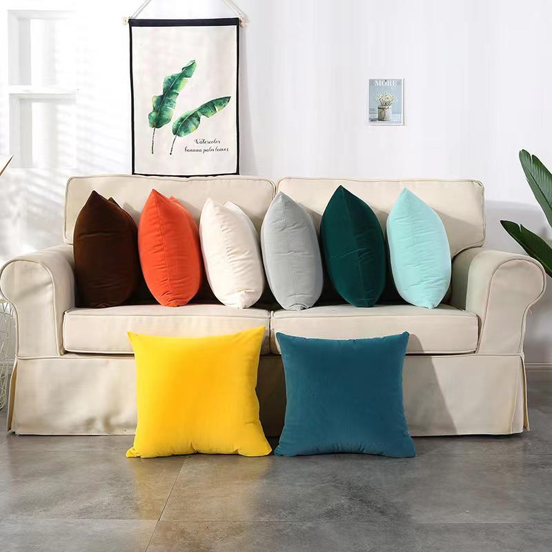Candy Color Cushion Cover Solid Color Velvet Cushion Cover For Sofa Car Home Decorative Pillow Cover Simple Decoration 50*50cm