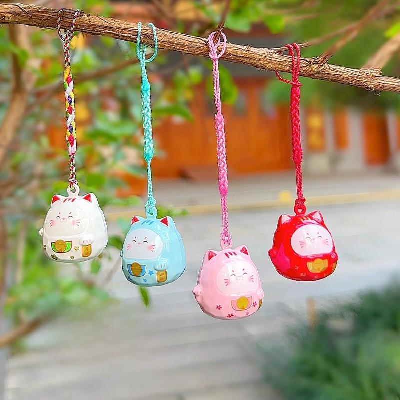 Lucky Copper Jinnew Cat Water Sound Bell Keychain For Health Wealth And Luck