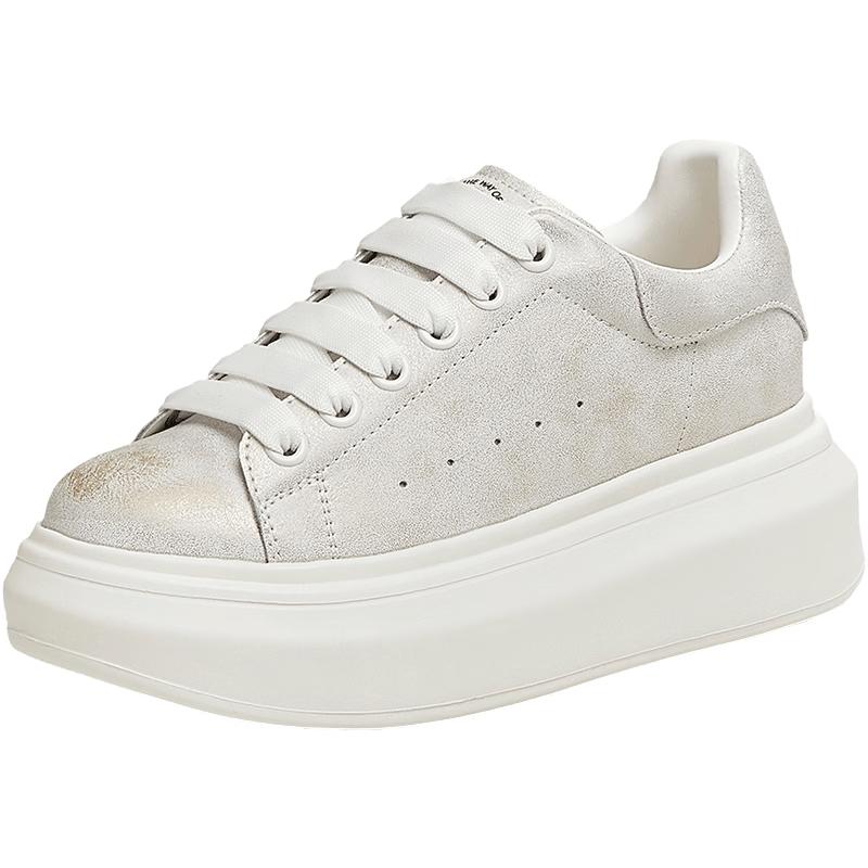 TATA Cream Bubble Platform Casual Sneakers 39