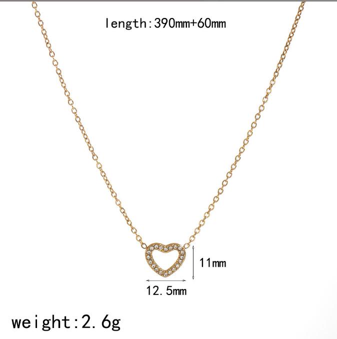 Cross Border Heart-shaped Stainless Steel Necklace, Women s Fashion Niche Design, Long Sweater Chain That Does Not Fade 2 золотой