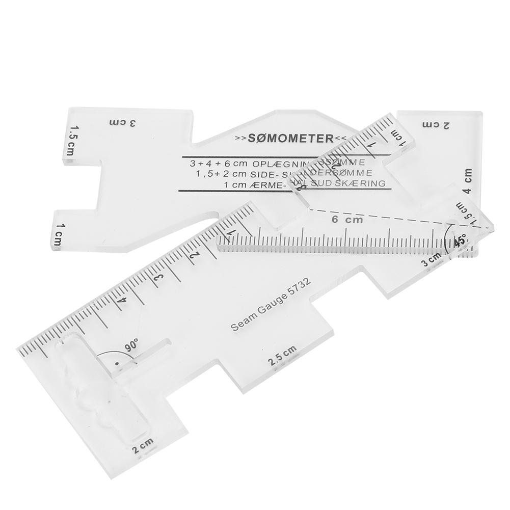 2Pcs Patch‑Work Ruler Mini Household Sewing Machine Template Clothing Measure Draw Stitch