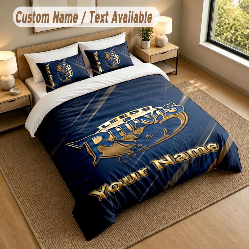 Bedding Set 1 Duvet Cover 2 Pillowcases Leeds Rhinos Print Soft Bed Linen Bedroom Decor
