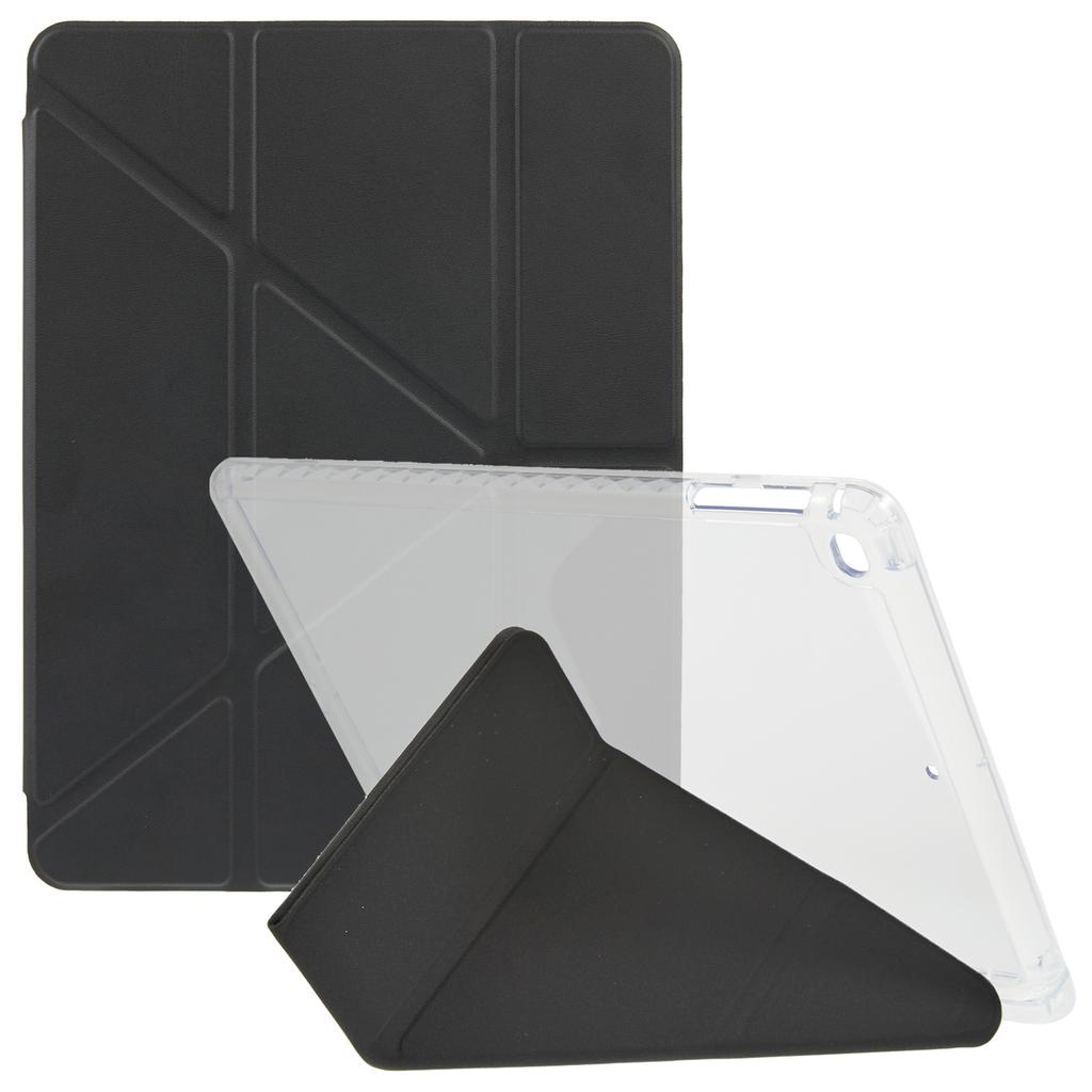 Tablet Case For iPad 9.7-inch (2018)/(2017)/Air 2/Air (2013) , Origami Stand Clear Back PU Leather Cover