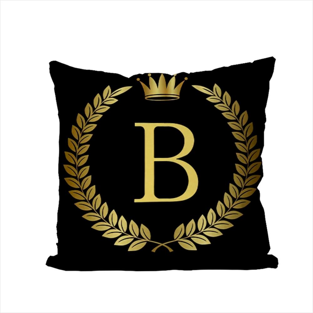 26 Letters Pillow Case For Car Sofa Decorative Home Doublesided Print Plush Square Throw Pillow Cushion Cover
