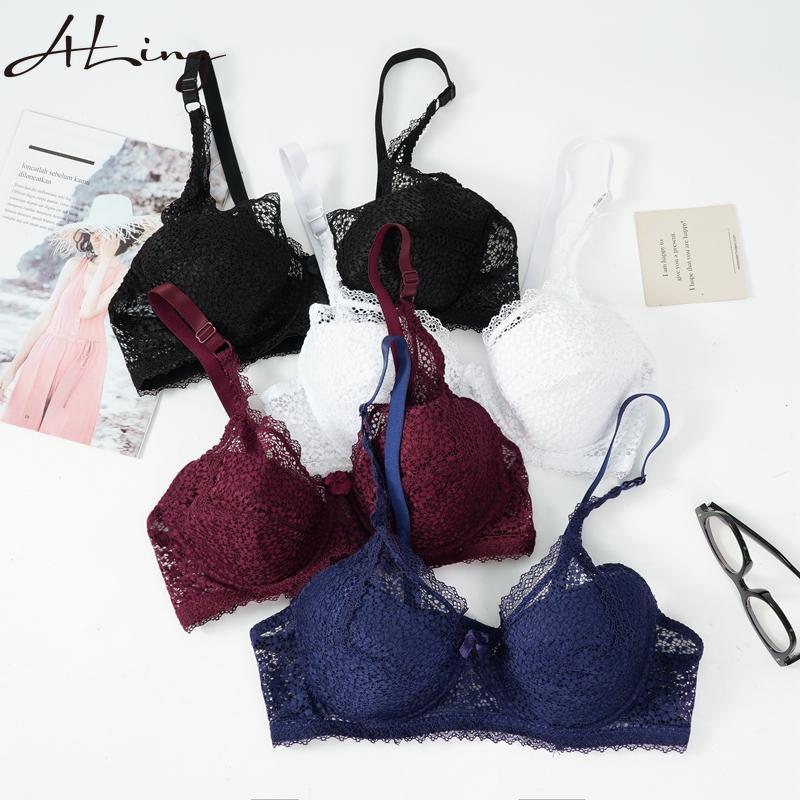 Plus Size Fashion Women's Floral Lace Bra Sexy Ultrathin Deep V Bra Unlined Push Up Brassiere for Women Intimates