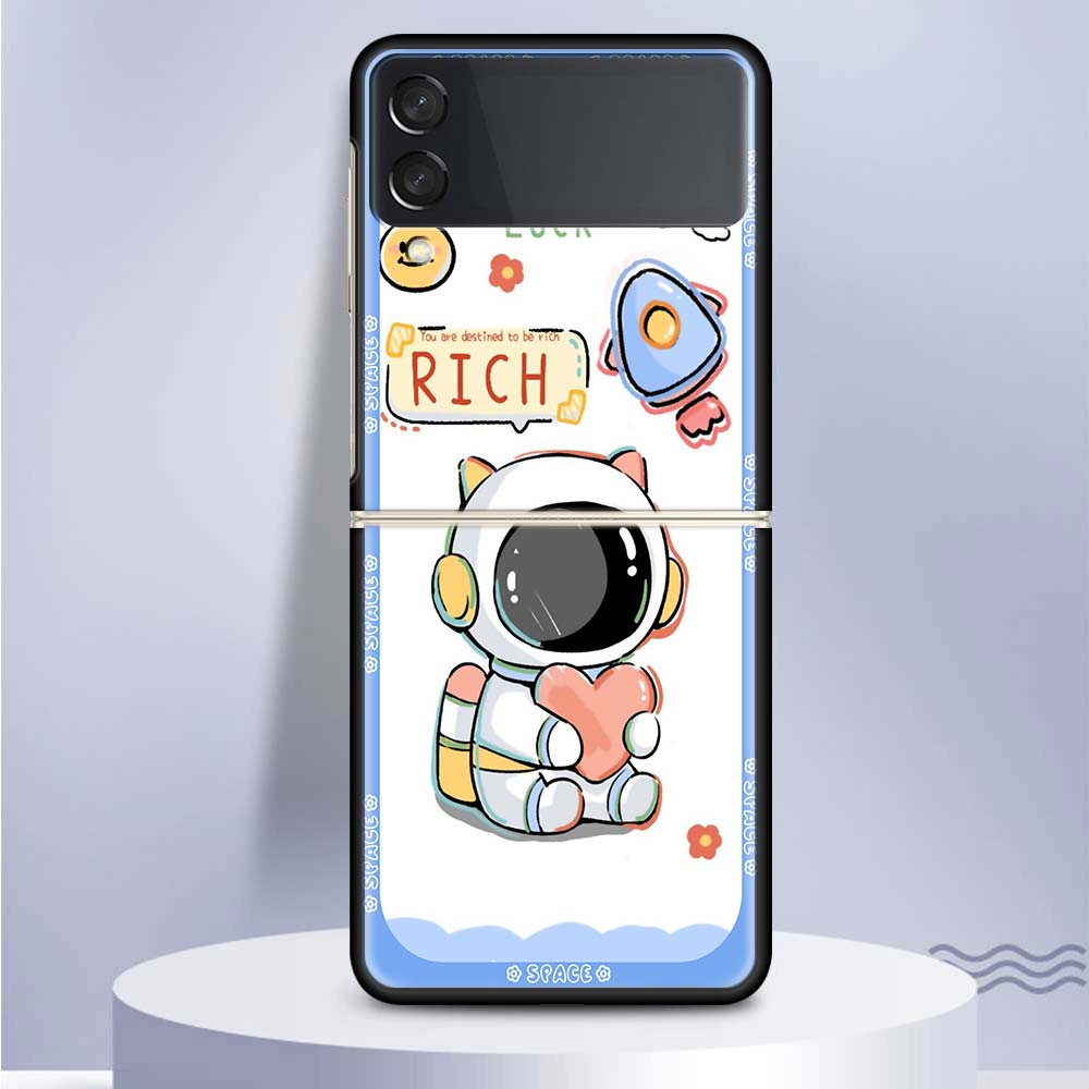 Weltraum-Astronauten-Handyhülle Für Samsung Galaxy Z Flip6 Flip3 Flip4 Flip5 PC Harter Kunststoff Z Flip 6 5 4 3 5G Fundas Hülle Coque Gal