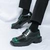 Fashion Men Leather Formal Shoes Fashion Square Toe Casual Handmade Platform Shoe New Quality Thick Bottom Oxford Business Wedding Shoes