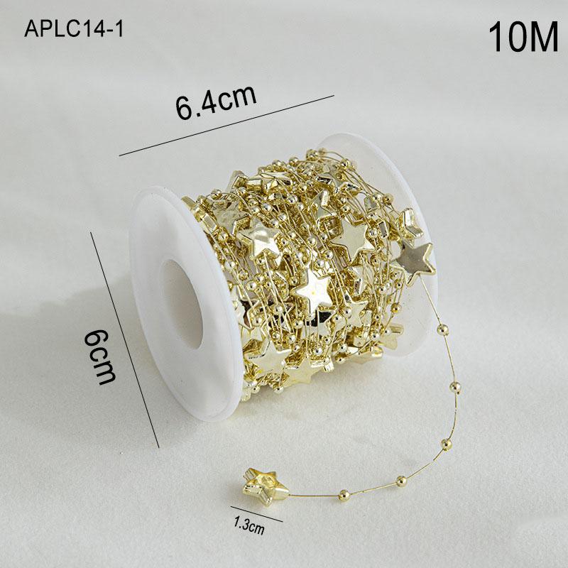 Christmas Decorations Colorful Electroplated Beads String Garland Home Xmas Tree Ornaments Nativity New Year Gift DIY Dollhouse