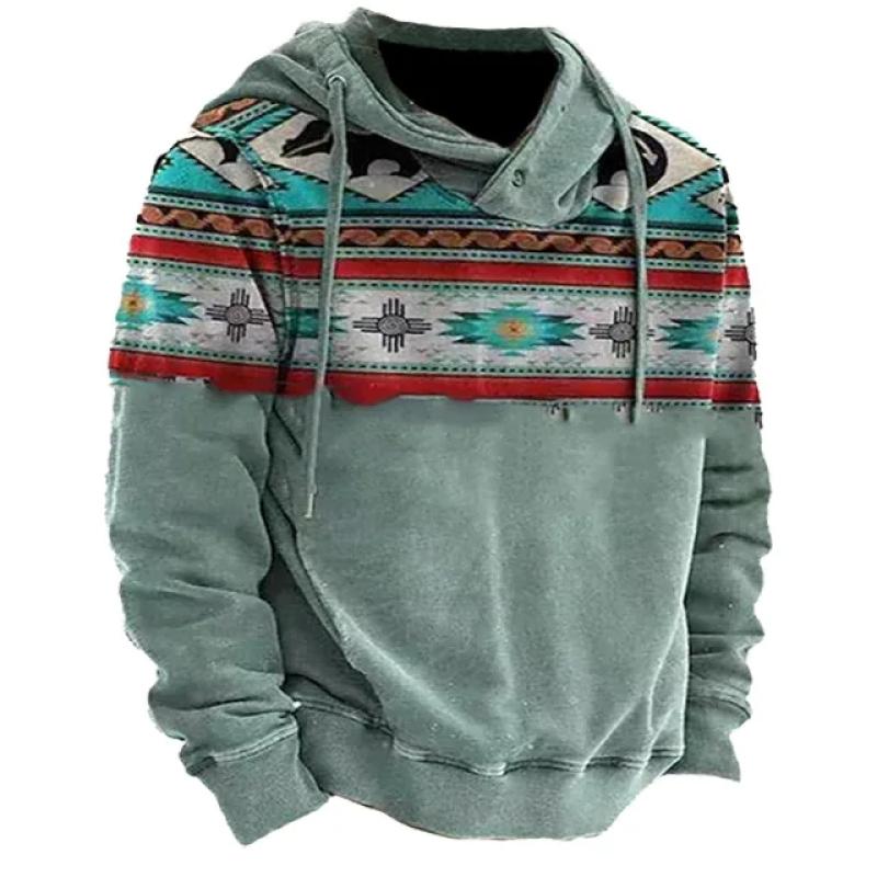 Winter Men's Hoodie Sweatshirt Harajuku Ethnic Wind Graphics Retro Clothes Pullover Shirt Casual Street Loose Casual Hoodie