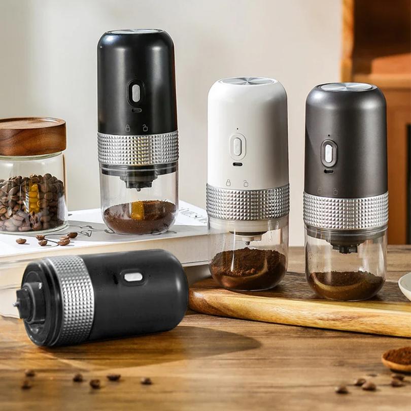 Portable Electric Coffee Grinder, Ceramic Grinding Core, USB Charge, Home Beans Pulverizer Black,white Electric Coffee Grinder