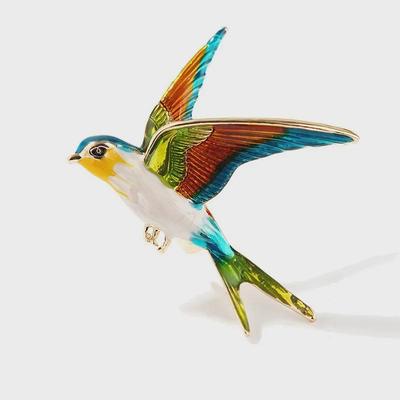 Lanhao Colorful Cartoon Swallow Brooch with Alloy and Diamond Accents