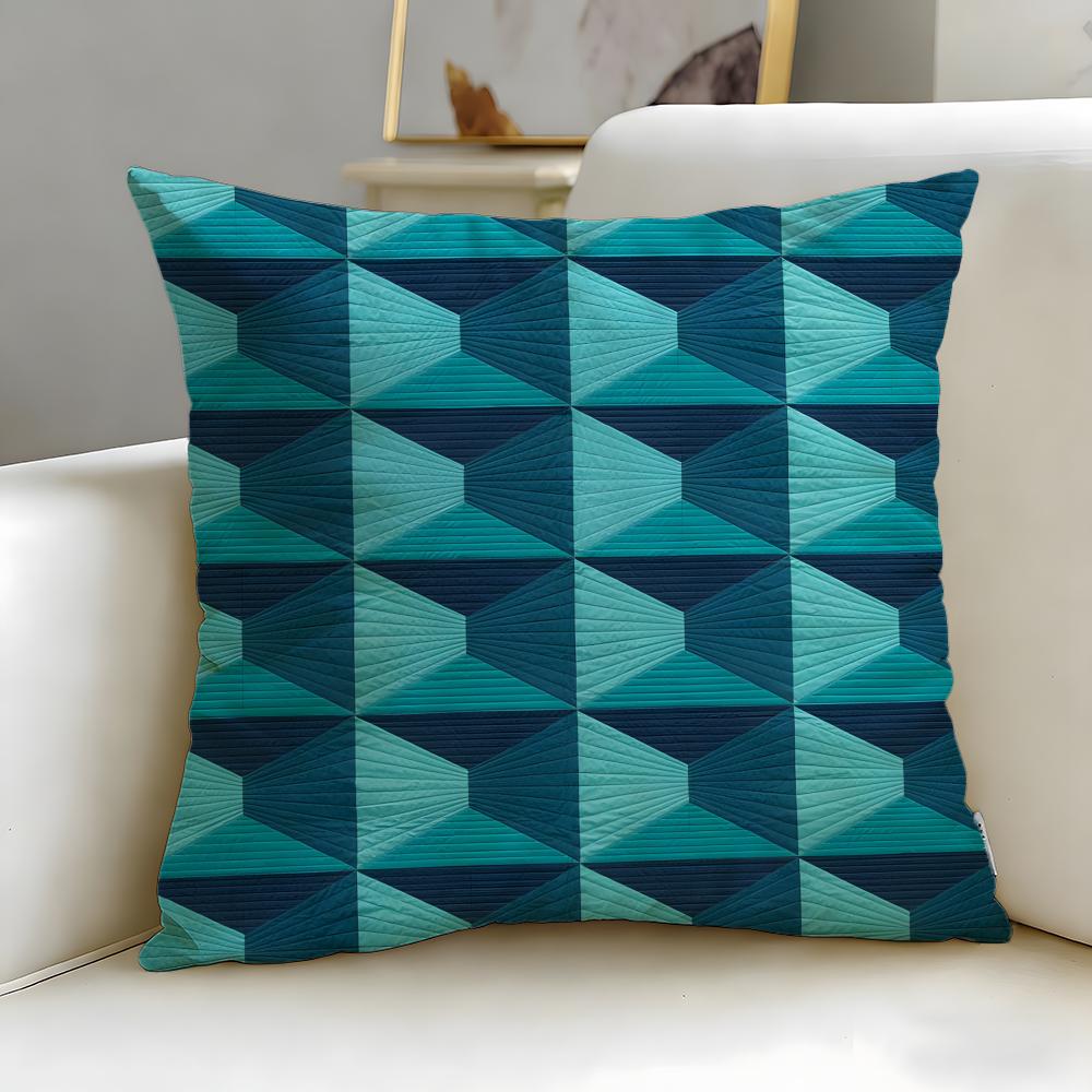 Log Cabin Pattern Cushion Cover Soft EasyWash Pillow Case Versatile for Couch Bed Travel and Office