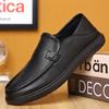 New Top Layer Sheepskin Men's Casual Single Shoes Soft Leather Men's Shoes Lazy Slippers