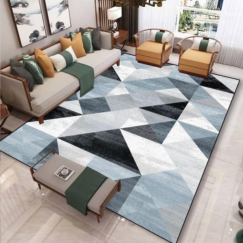 European Modern Geometric Carpet for Living Room Plush Decoration Home Nordic Non-slip Floor Mat Washable Bedroom Cloakroom Rugs