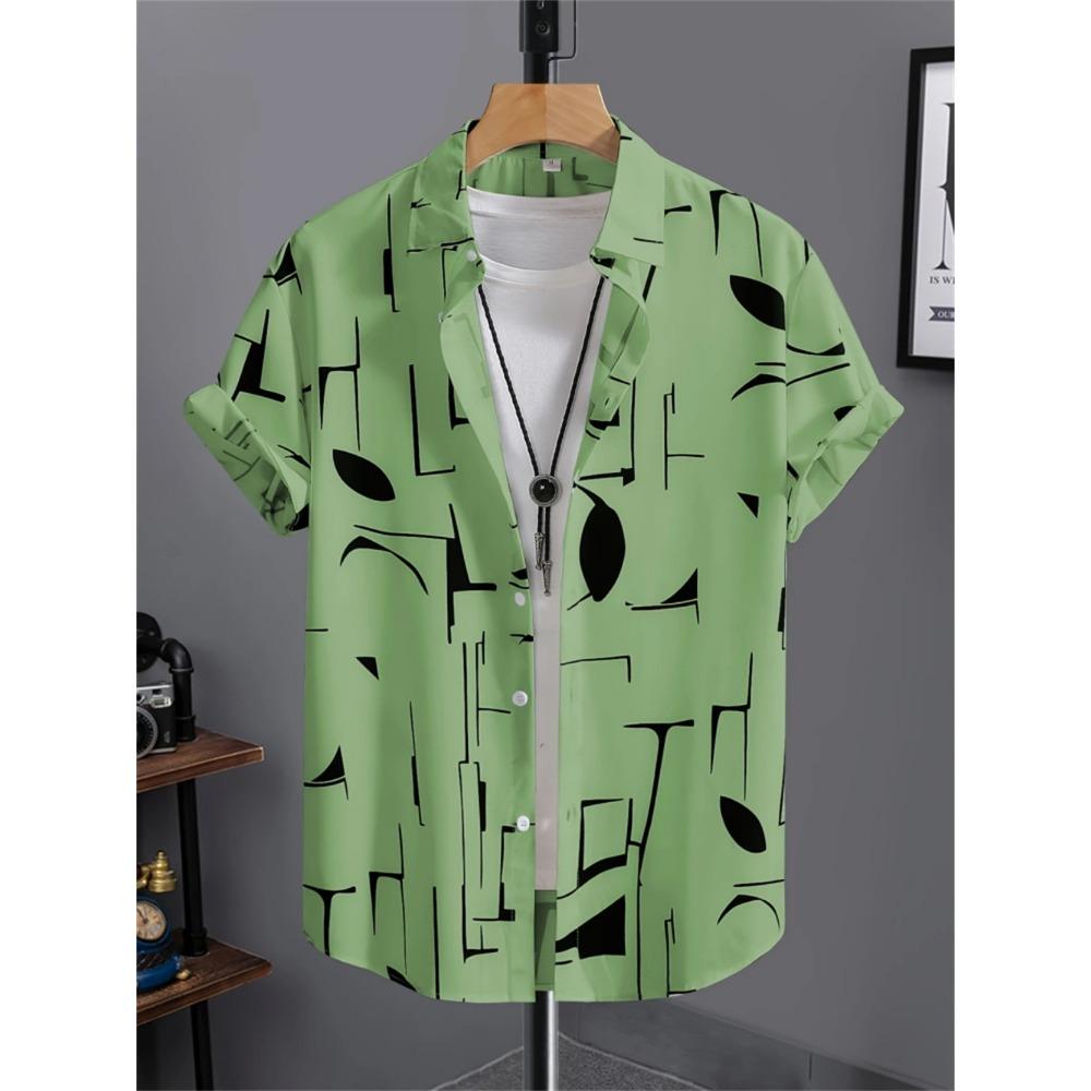 Simple Men's Shirt 3D Printed Retro Fashion Topshort Sleeve Beach Sweatshirt Street Hawaii Short Sleeved Shirt Men's Clothing
