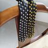 Y2K Locomotive Style Rivet Tie Black Choker Punk Style Long Necktie Geometric Collares Pre-tied Tie Cool Girls / Boys