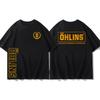 Top Summer Ohlins Black Tshirt Collection Motorcycle Shock Absorber Print Short Sleeve Tshirt Racing Fan Clothes