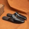Hohe Qualität Leder Marke Designer Herren Freizeit Business Loafer Übergröße 47 Herren Halbschuhe Mules Mann Schwarze Slides Hausschuhe
