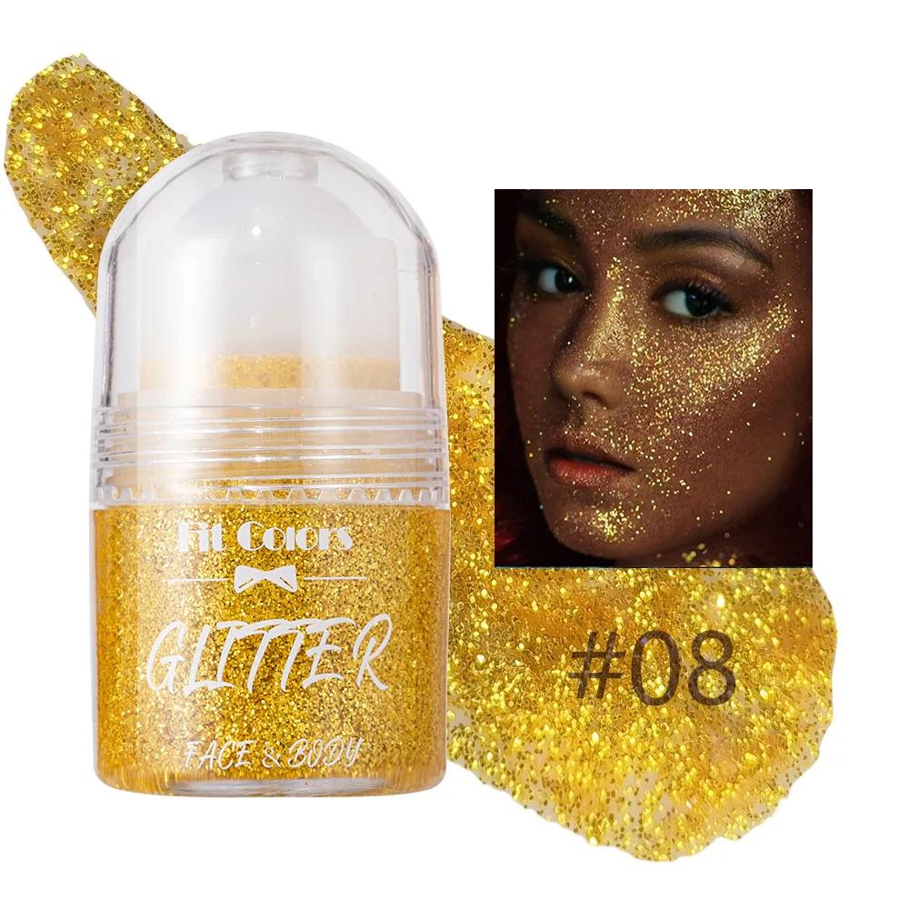 Paillettes roulantes Gel pailleté Peinture pour le visage et le corps Brillant liquide nacré Fard à paupières Illumine la scène Maquillage Décoration