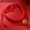 Pet Collar Cat Fashionable Pet New Year Adjustable Necklace Red Rope Chinese Traditional Lucky Bless Hand Knitted Cat Scarf
