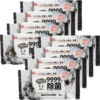 LEC Alacrine Highly Concentrated Alcohol Contains Disinfecting Wet Sheets 45 Sheets X 8 Made In Japan Quick Drying Type Quickly Disinfects Personal