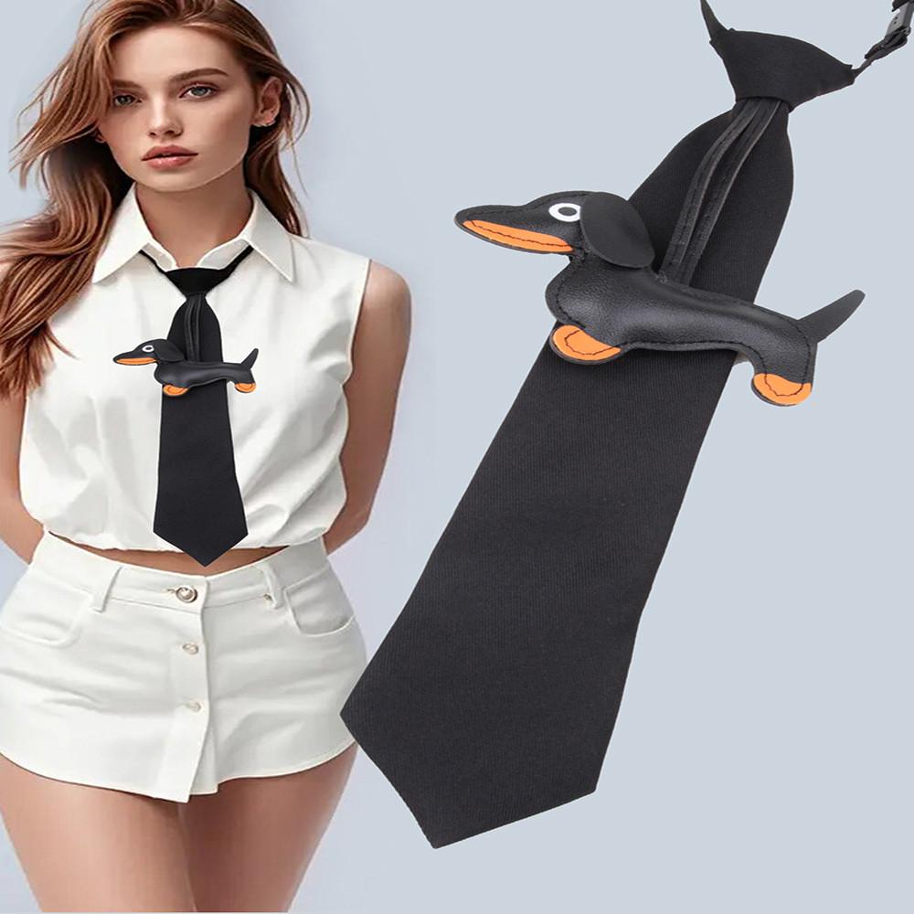 Dog Cartoon Necktie With Butterfly Knot For Casual Wear And Gift For Adults