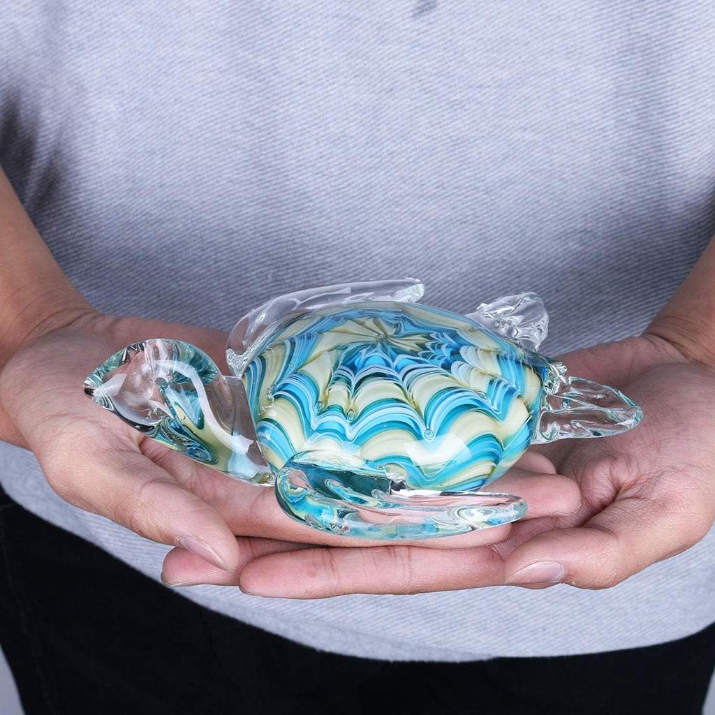 QFkris Qf Handmade Glass Figurine Blown Sea Turtle, Glass Sculpture, Home Decor, Birthdat Present