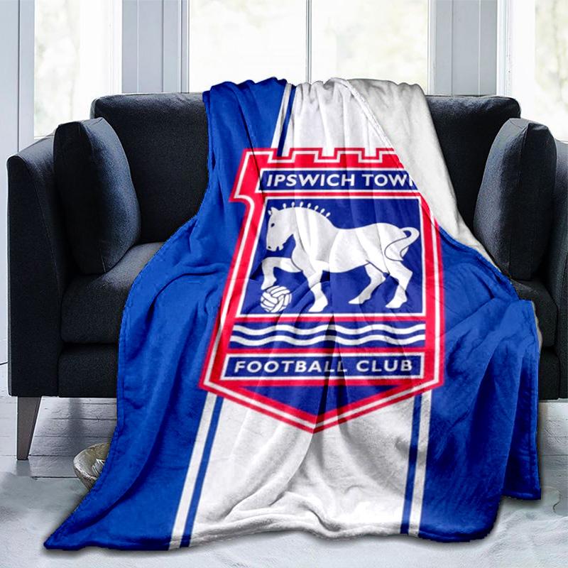 Town Football Club Crest Printed Throws Blanket Soft Flannel Blankets for Couch Bed Gifts for Men Women Picnic blanket Christmas gifts