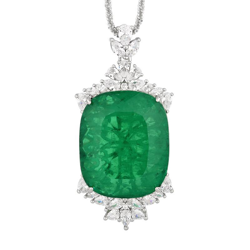 Huamei Jewelry Pendant Necklace Rectangular Design High-End Sense Female Goods