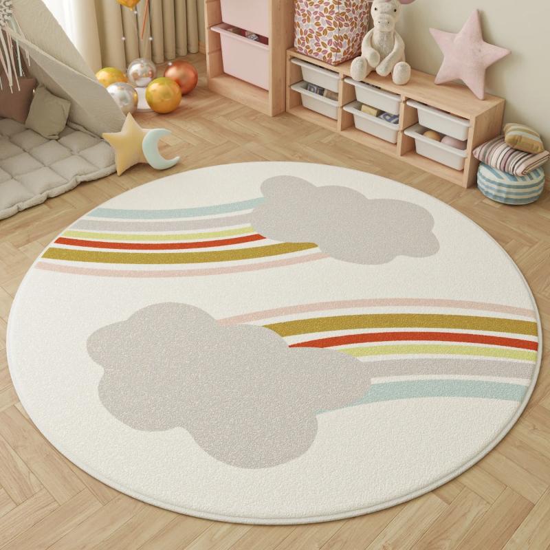 Fluffy Soft Lounge Floor Mat Animal Patterns Rugs for Bedroom Thick Plush Living Room Decoration Round Carpet Washable Study Rug