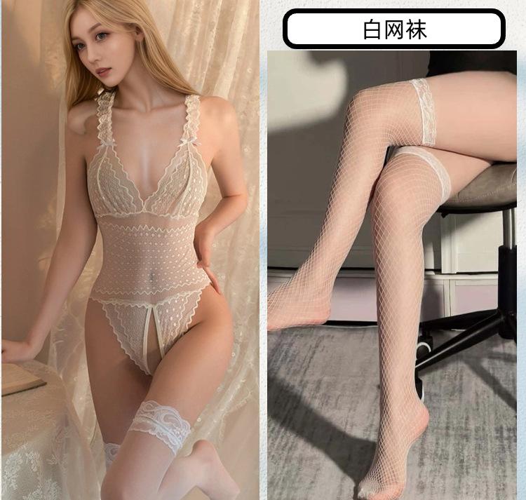 Sexy Underwear, Beautiful and Charming, Sexy Uniform Temptation Suit, One-piece Lace Transparent Pajamas, Free Open Style