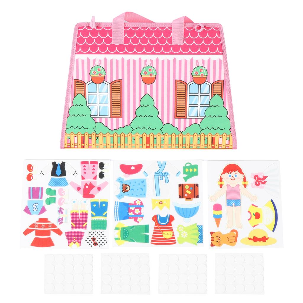 Dress Up House Felt Board Double Sided Foldable Dress Up Teaching Toy Storytelling Early Learning