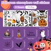 Q Version Cute Ghost Theme Window Stickers PVC Static Cling Halloween Decor for Home Living Room Party Decoration