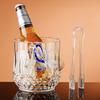 Yousheng Isspann med Handtag och Tång, Genomskinliga Isspann med Diamantslipning för Öl Champagne Vin Cocktails, Barutrustning