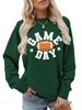 Colorful Football Letter Crewneck Sweatshirt - Game Day Long Sleeve Casual Wear
