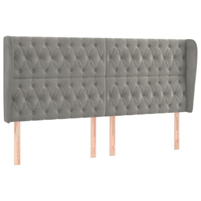 VidaXL Headboard with Ears Light Grey 183x23x118-128 Cm Velvet3118352