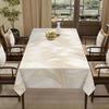 1 pz Tovaglia Rettangolare in Poliestere, Stile Lusso, Beige Chiaro, Motivo Ondulato, alla Moda ed Elegante.PMJ