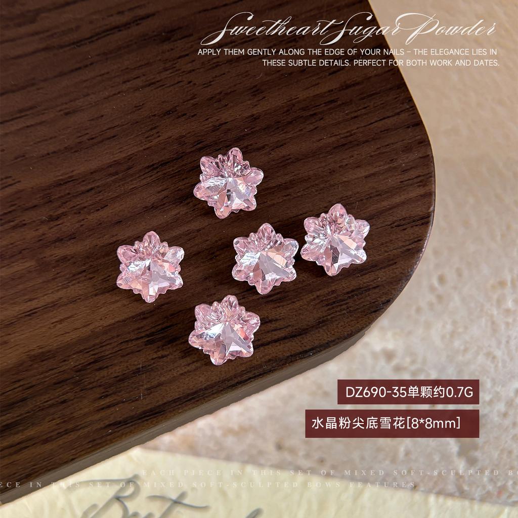 Christmas Snowflake Nail Drill Decoration Super Sparkling Large Small Crystal Powder Shaped Versatile Series