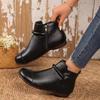 2025 Fall New Arrival: Thick-Soled Soft-Soled Comfortable Rubber Sole Ankle Boots for Women Women's Single Shoes Middle-Aged and Elderly Casual  Shoes