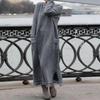 Nueva Falda Larga Suelta de Otoño e Invierno Sudadera Plus Terciopelo Vestido Casual Moda Mujer Sólido Cuello O Manga Larga Vestido de Vacaciones