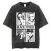 Japanese Anime Nana Osaki Print Vintage Washed Tshirt Harajuku Streetwear Graphic T-Shirt Summer Short SleeveTshirt