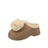 Bow KT Cat Girl Fluffy Slippers Autumn and Winter Fashion Cute Cartoon Thick Bottom Velvet Warm Bag Head Cotton Mop