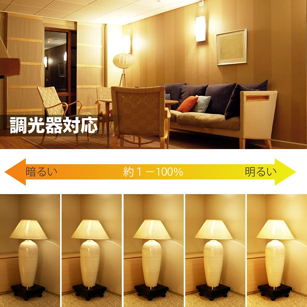 LED light bulbs, dimmable, E26 base (26mm diameter), equivalent to a 60W incandescent bulb, daylight white, general-purpose, omnidirectional,