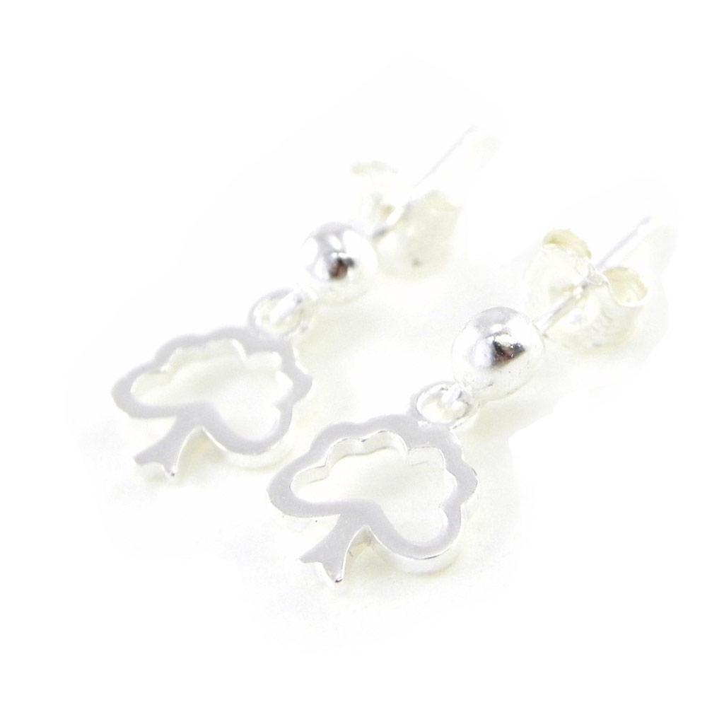 Les Trésors De Lily [H6193] - Silver 'Tree of Life' Silver Earrings - 8x8 Mm