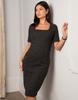 Business Casual Dress Stretch Tweed Maternity Dress MARIBELLE Black [Serafin] Women's