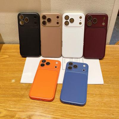 Capa Anti-Queda Cor Laranja Estrelada Fosca com Sensação de Pele para iPhone 17 ProMax - Cobertura Total de Alta Qualidade