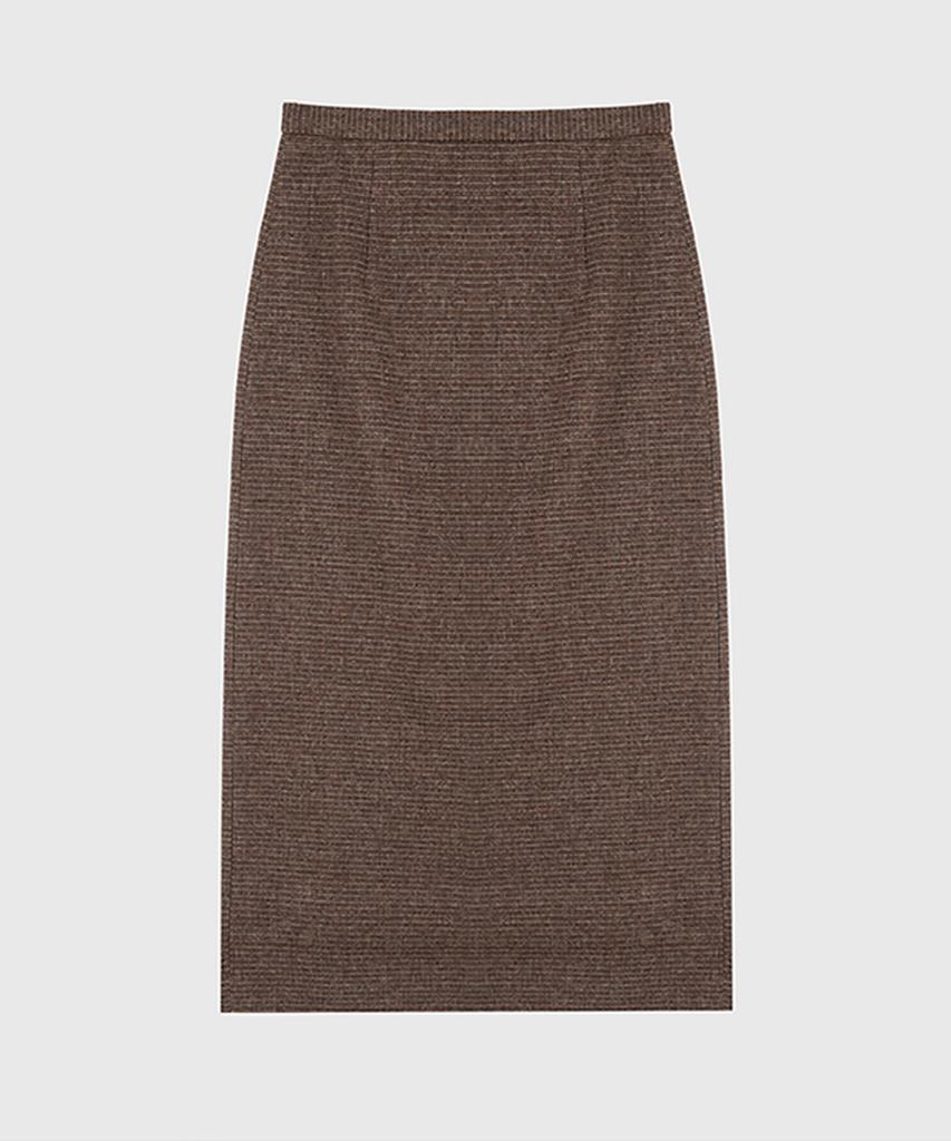 Kwinseulaebis Wool-Blend Midi Basic Slit Skirt