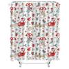 TU Christmas Shower Curtain Cute Santa Claus Pattern Holiday Festive Bathroom Decor Waterproof Fabric Holiday Gift XMAS Themed H