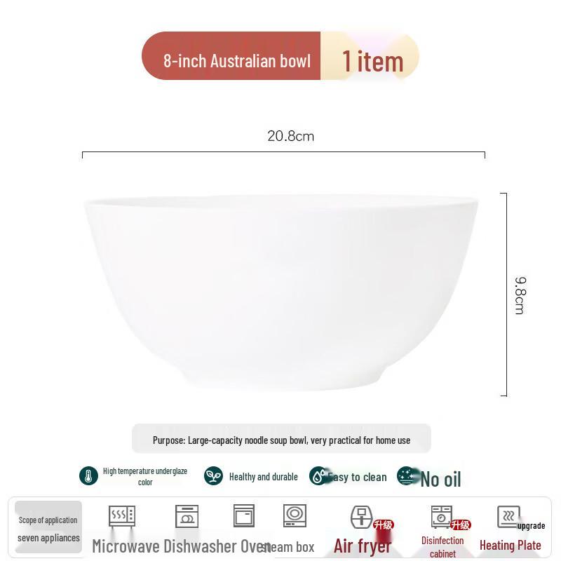 Pure White Bone China Soup Bowl