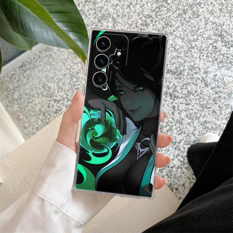 Hot Video Game Neon Valorant Killjoy Clear Case For Samsung Galaxy S26 S25 S24 S23 Ultra S20 S21 FE S22 Plus S26 5G Phone Cover